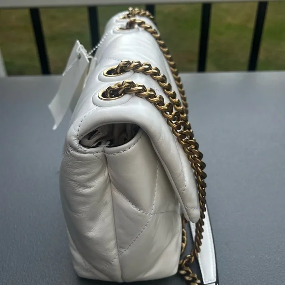 Tory Burch New Kira Diamond Quilted Convertible Shoulder Bag with Gold Accents - Picture 9 of 14